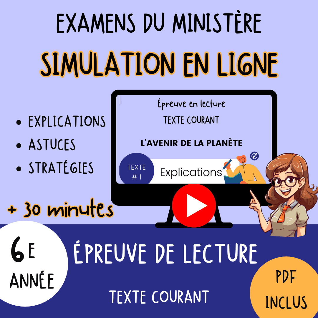 épreuve du ministère lecture 6e année