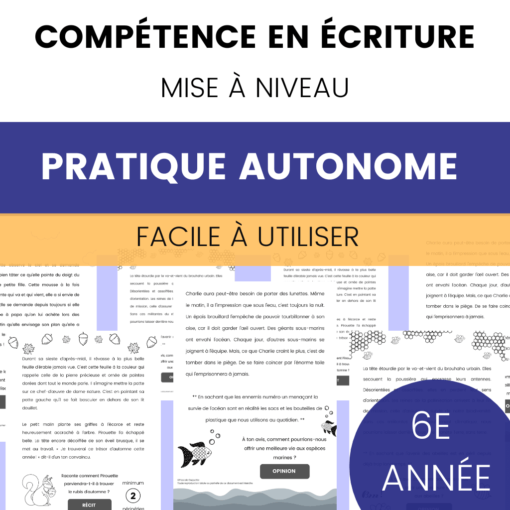 Écriture : 6e année